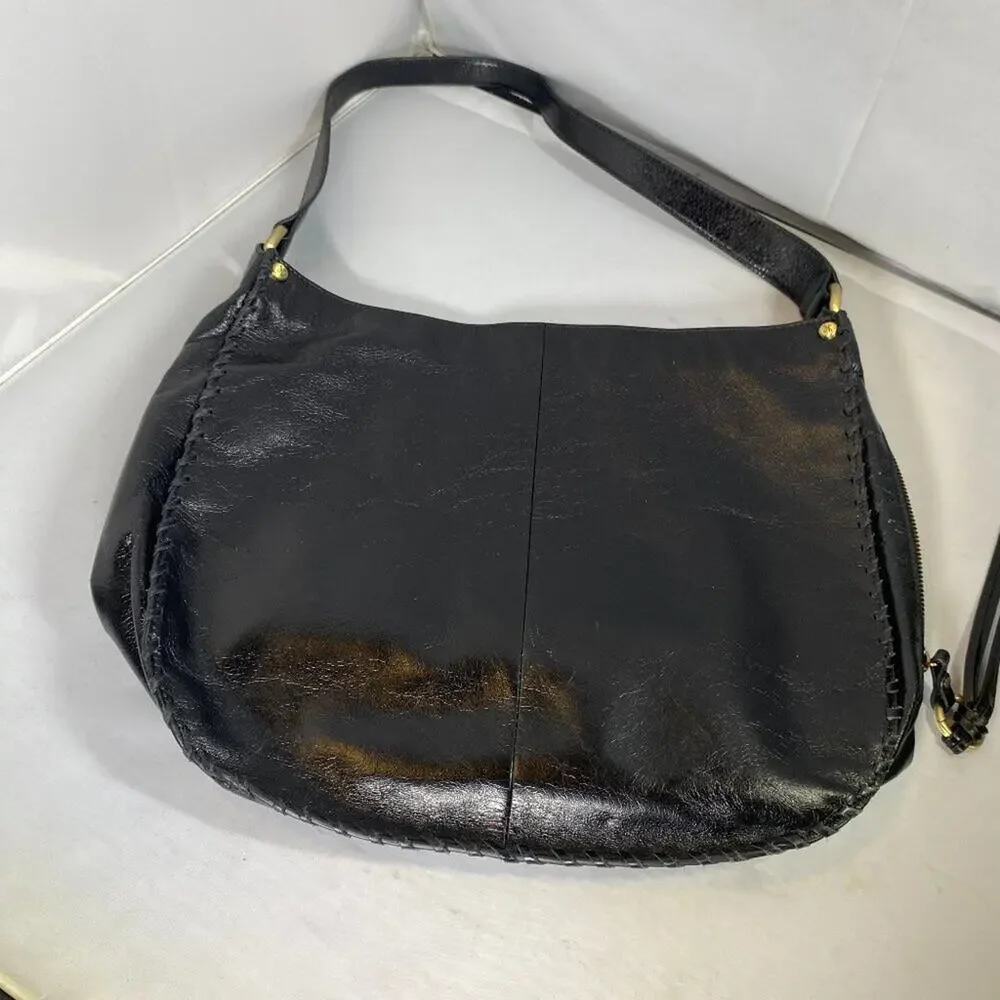 Hobo The Original Bianka Black Leather Shoulder Bag Lightweight